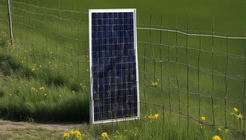 panel solar en un cerco eléctrico