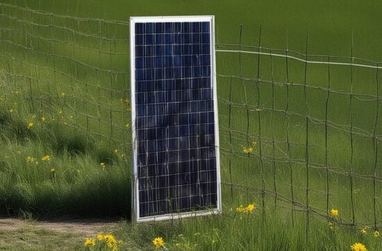 panel solar en un cerco eléctrico